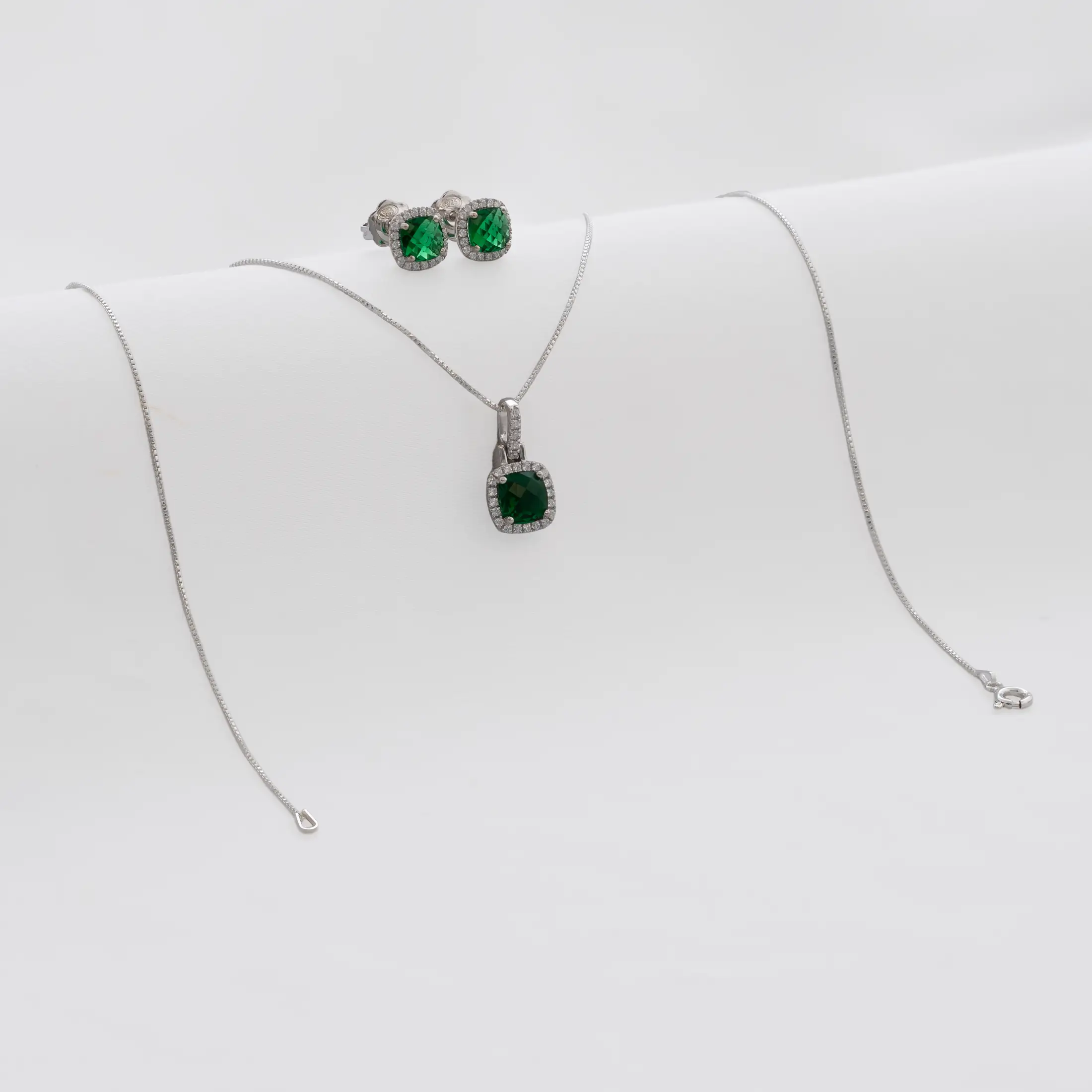 Conjunto Pave Circon Verde